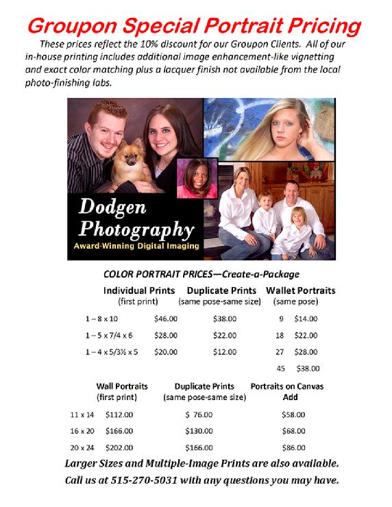 Senior and Family Portrait Photography Special Pricing